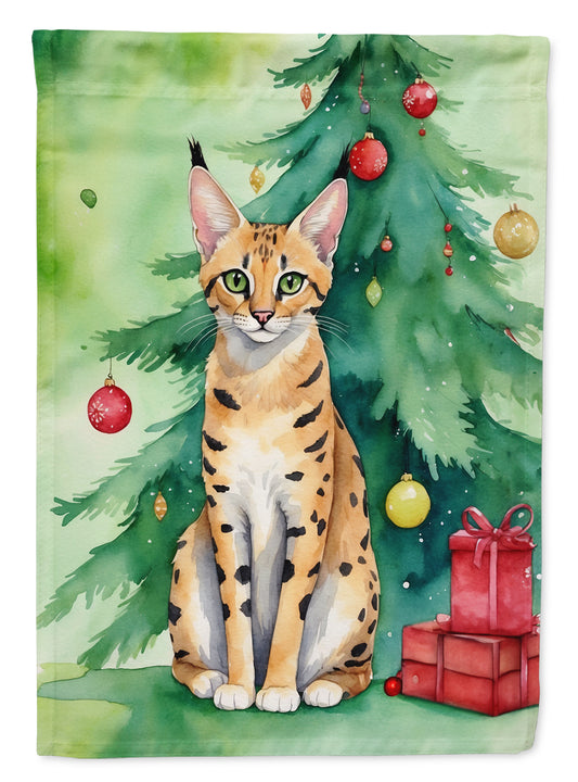 Buy this Serengeti Cat By the Christmas Tree House Flag