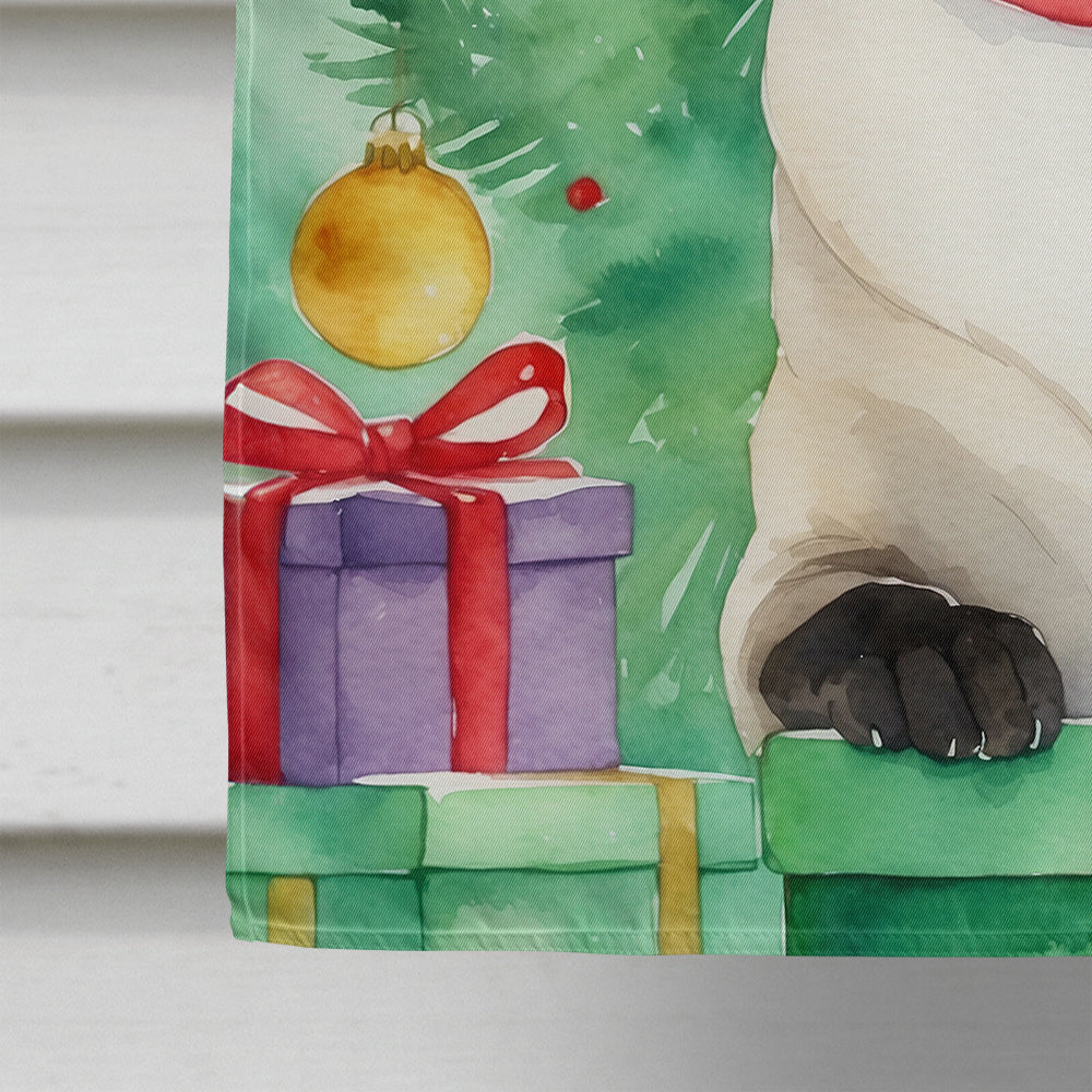 Siamese Cat By the Christmas Tree House Flag