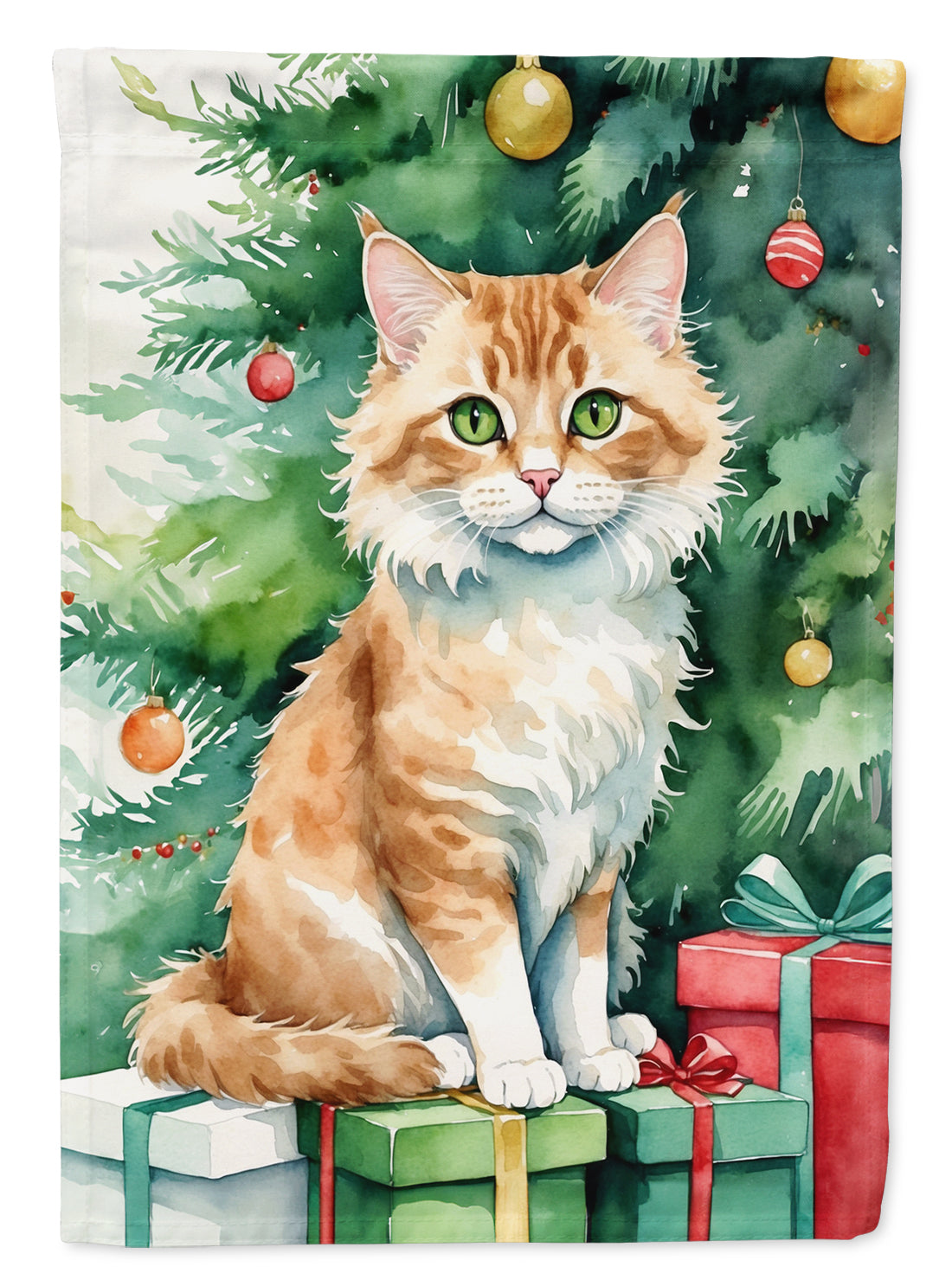 Buy this Skookum Cat By the Christmas Tree House Flag