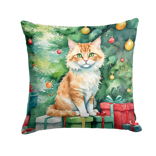 Buy this Skookum Cat By the Christmas Tree Throw Pillow