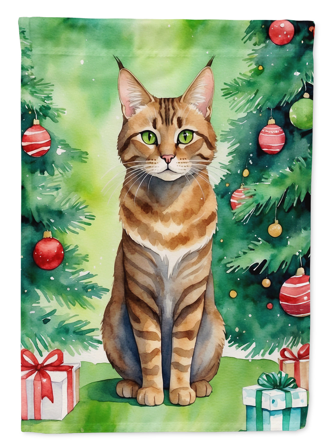 Buy this Sokoke Cat By the Christmas Tree House Flag