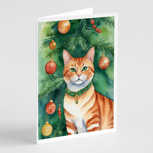 Buy this Suphalak Cat By the Christmas Tree Greeting Cards Pack of 8