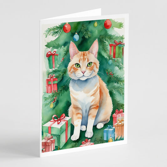 Buy this Ural Rex Cat By the Christmas Tree Greeting Cards Pack of 8