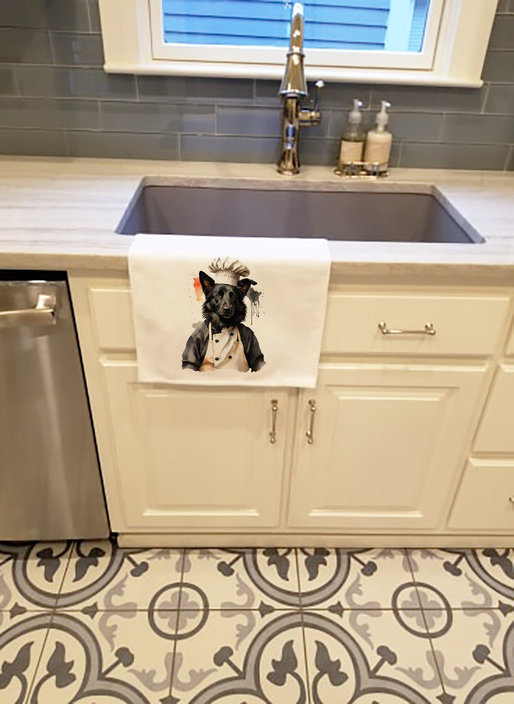 Belgian Sheepdog Chef Kitchen Towel Set of 2