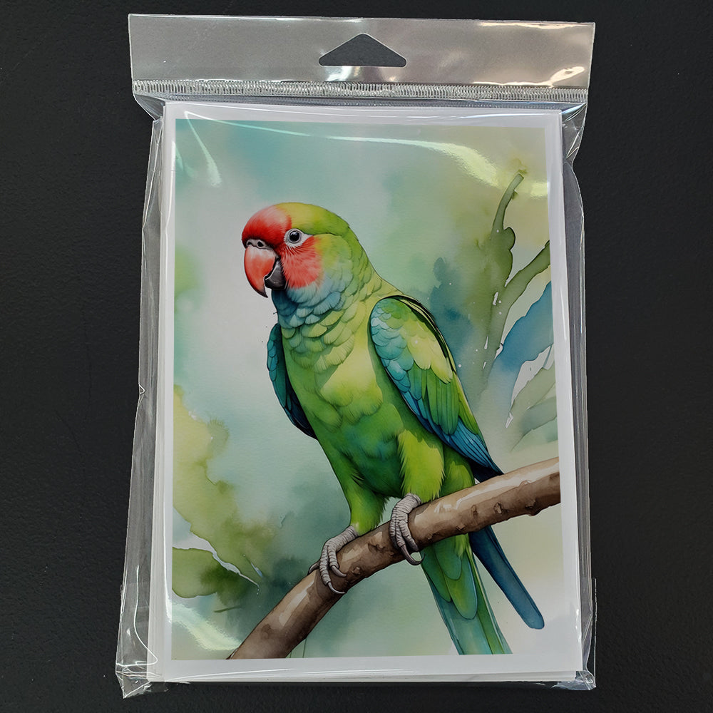 African Ringneck Parrot Greeting Cards Pack of 8