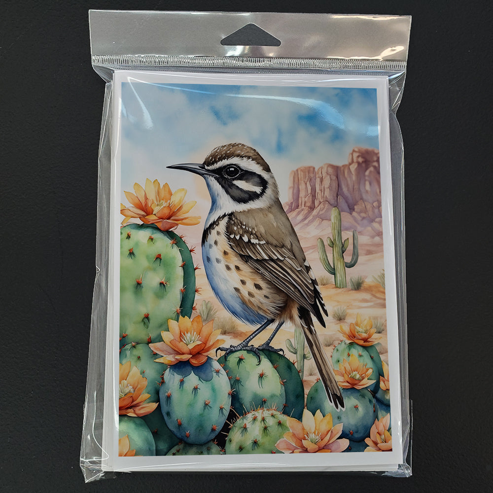 Arizona Cactus Wren Greeting Cards Pack of 8