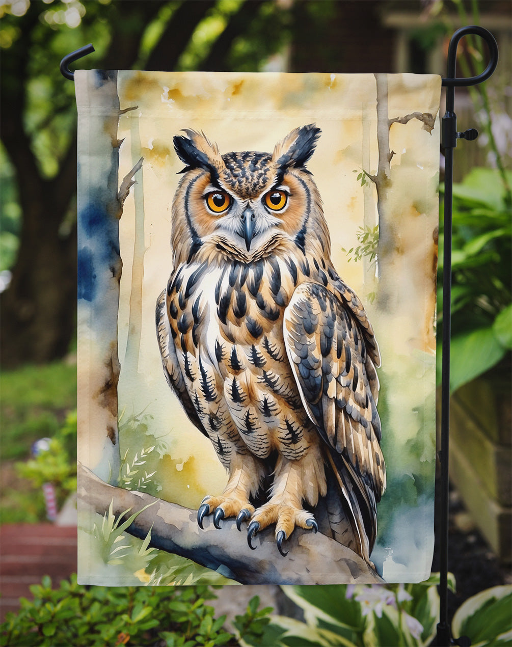 Eurasian Eagle Owl Garden Flag