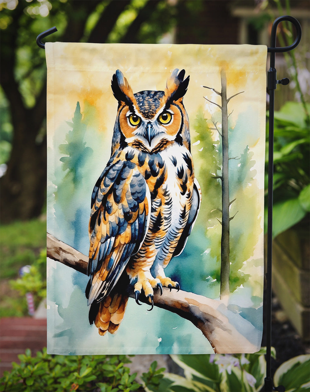 Great Horned Owl Garden Flag