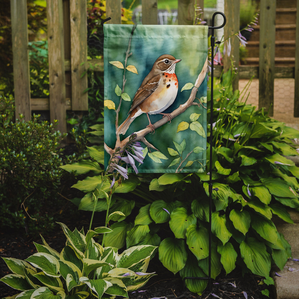 Vermont Hermit Thrush Garden Flag