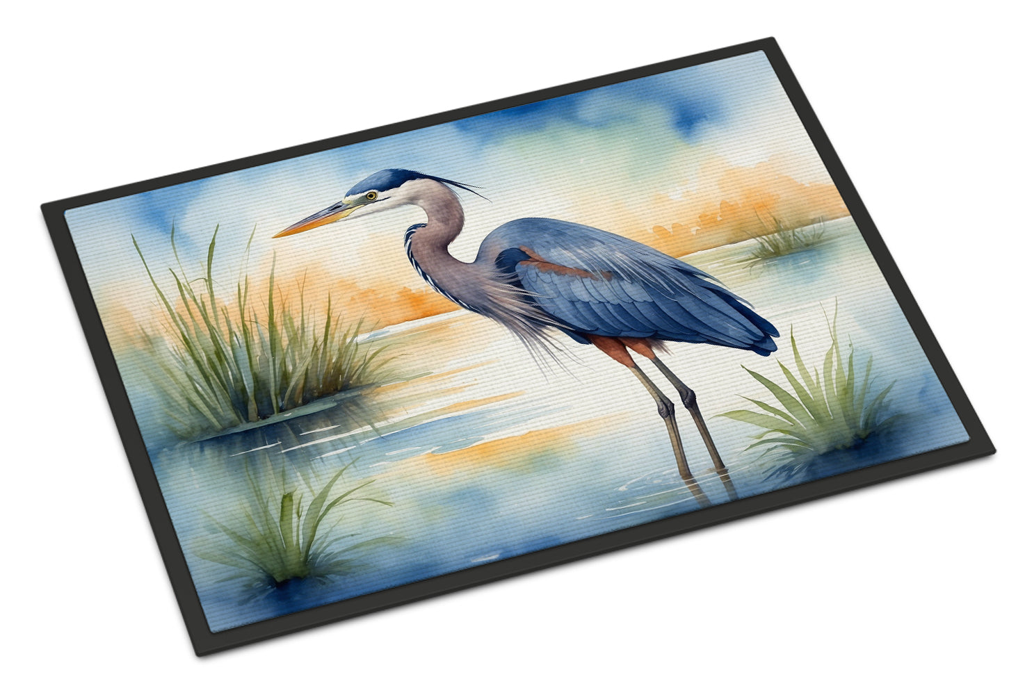 Buy this Blue Heron Emerging as the day fades Doormat