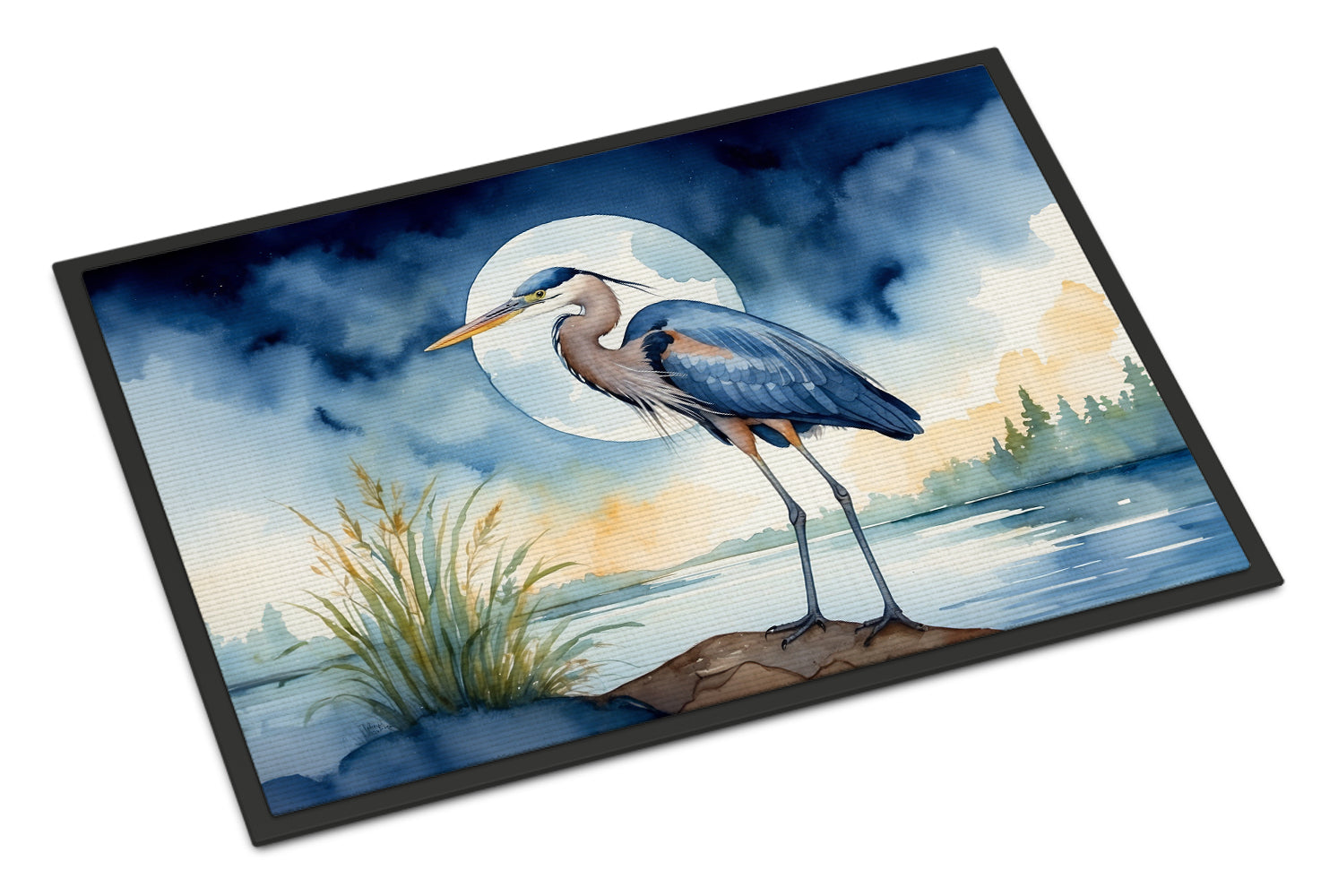 Buy this Blue Heron Under the Moonlight Doormat