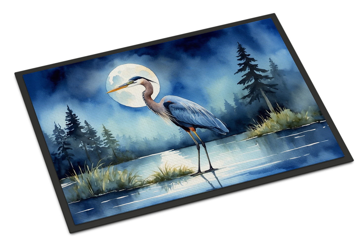 Buy this Blue Heron Under the Moonlight Doormat