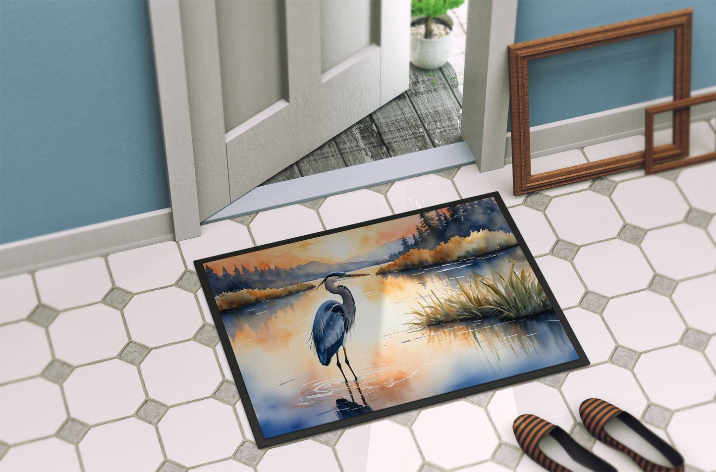 Blue Heron in the Golden Hour Doormat