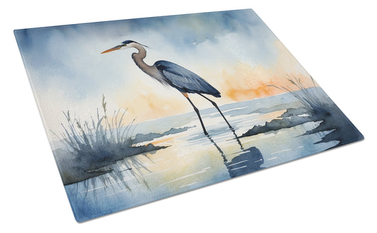 Buy this Blue Heron Barely Lit Sky Glass Cutting Board