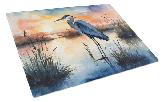 Buy this Blue Heron Setting Sun Glass Cutting Board