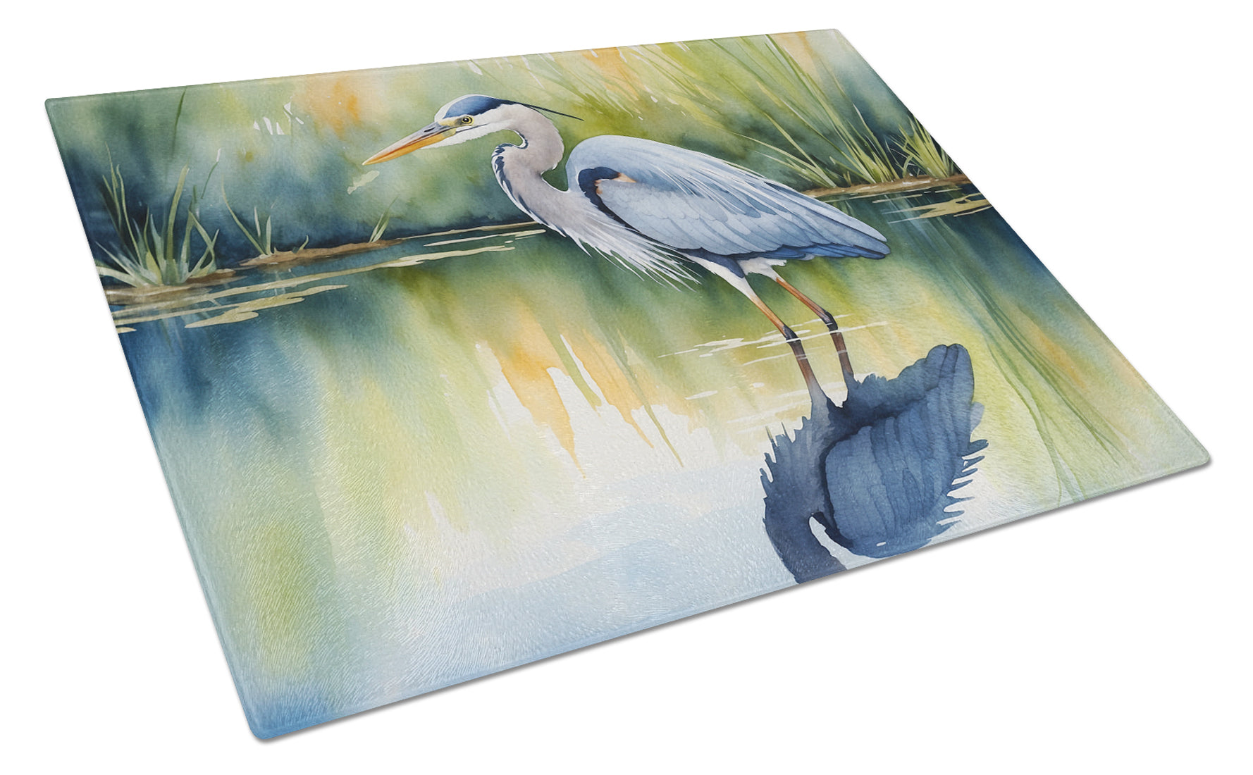 Buy this Blue Heron Stalking Prey Glass Cutting Board