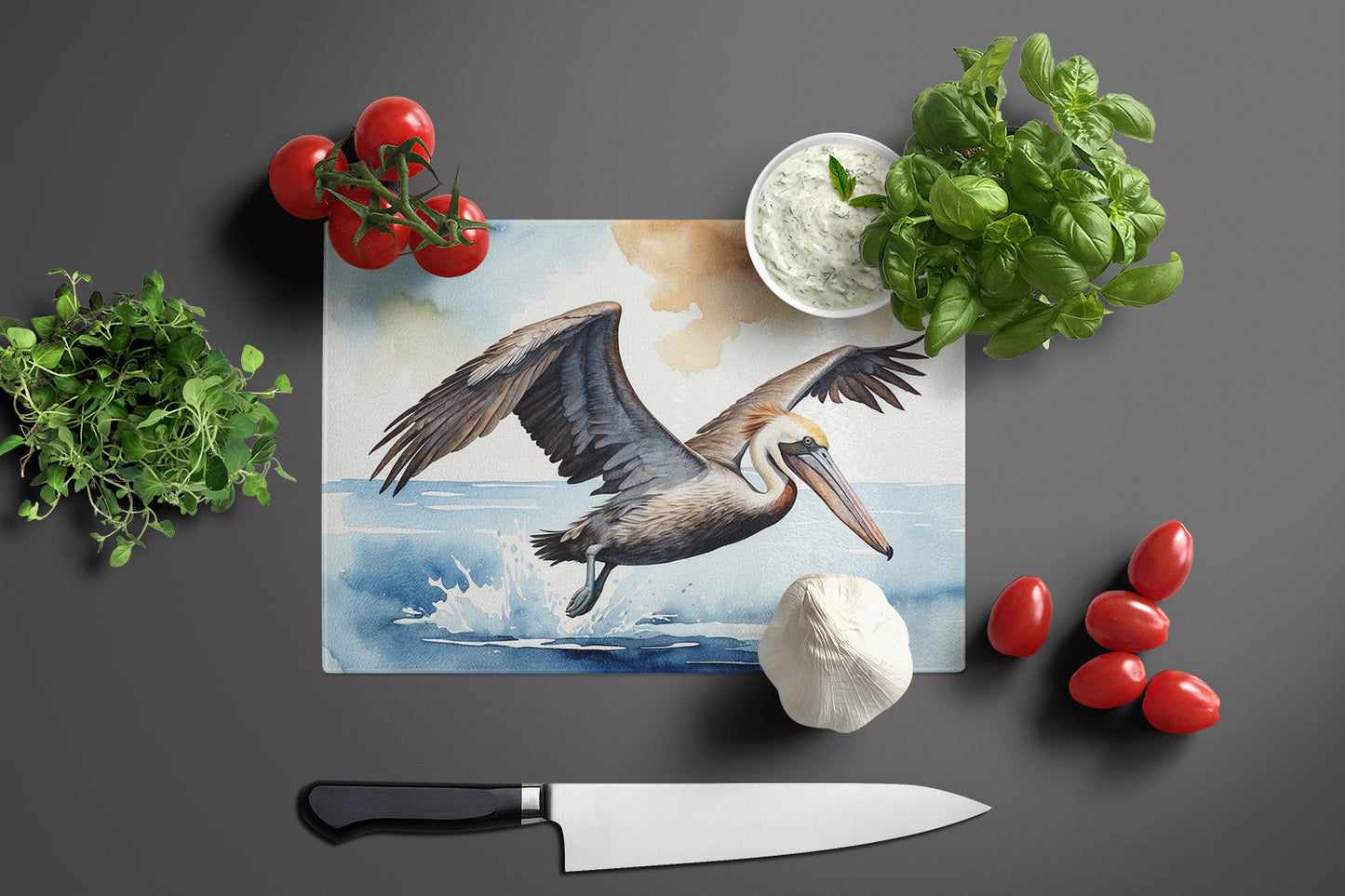 Pelican Diving Glass Cutting Board