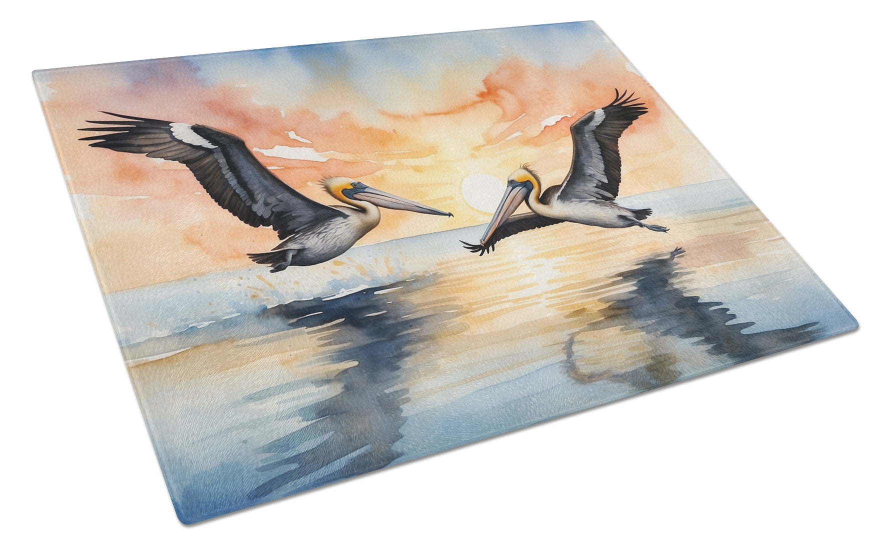 Buy this Pelicans Flying Glass Cutting Board