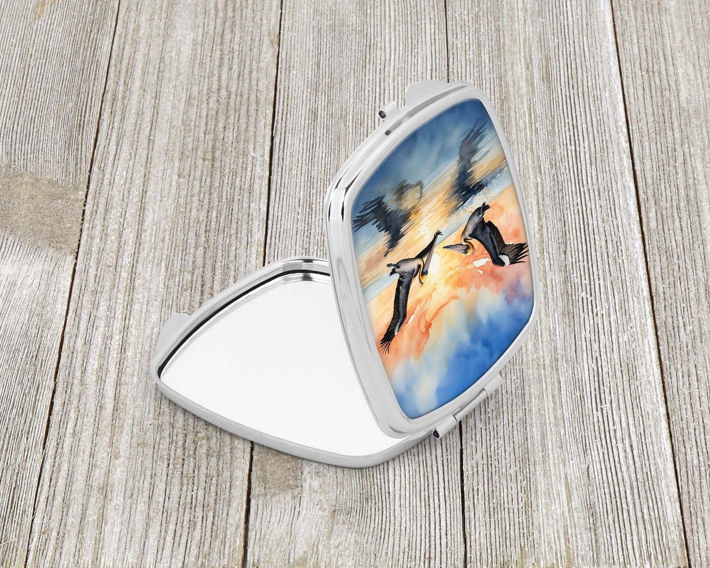 Pelicans Flying Compact Mirror