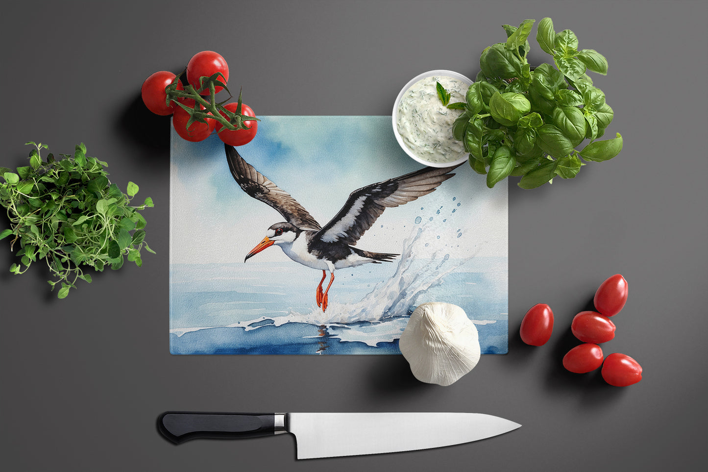 Black Skimmer Glass Cutting Board