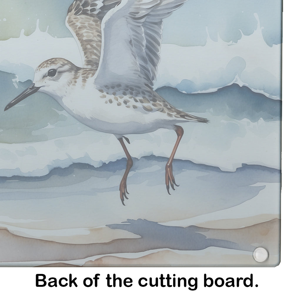 Sanderling Racing the Tide Glass Cutting Board