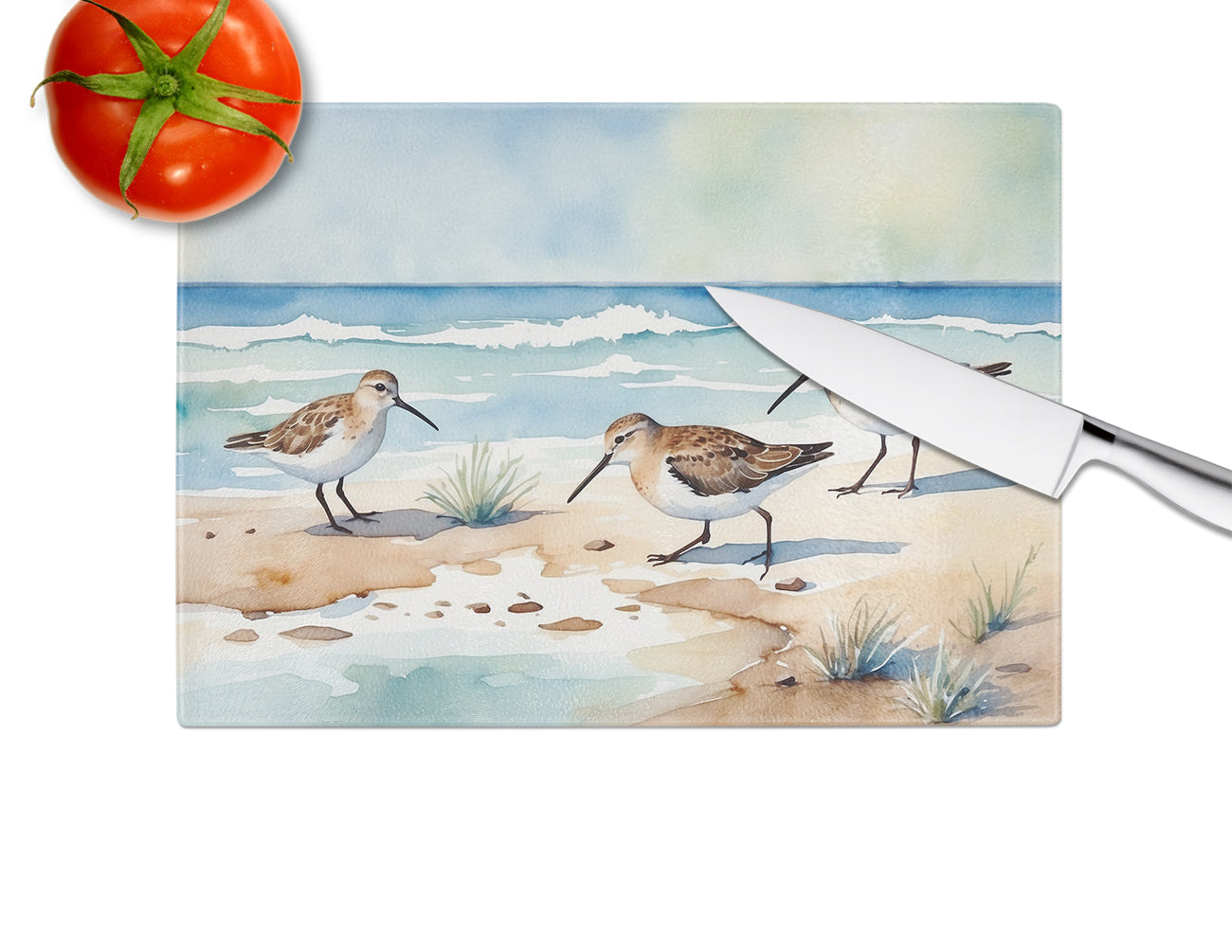 Sandpipers Hunting Glass Cutting Board