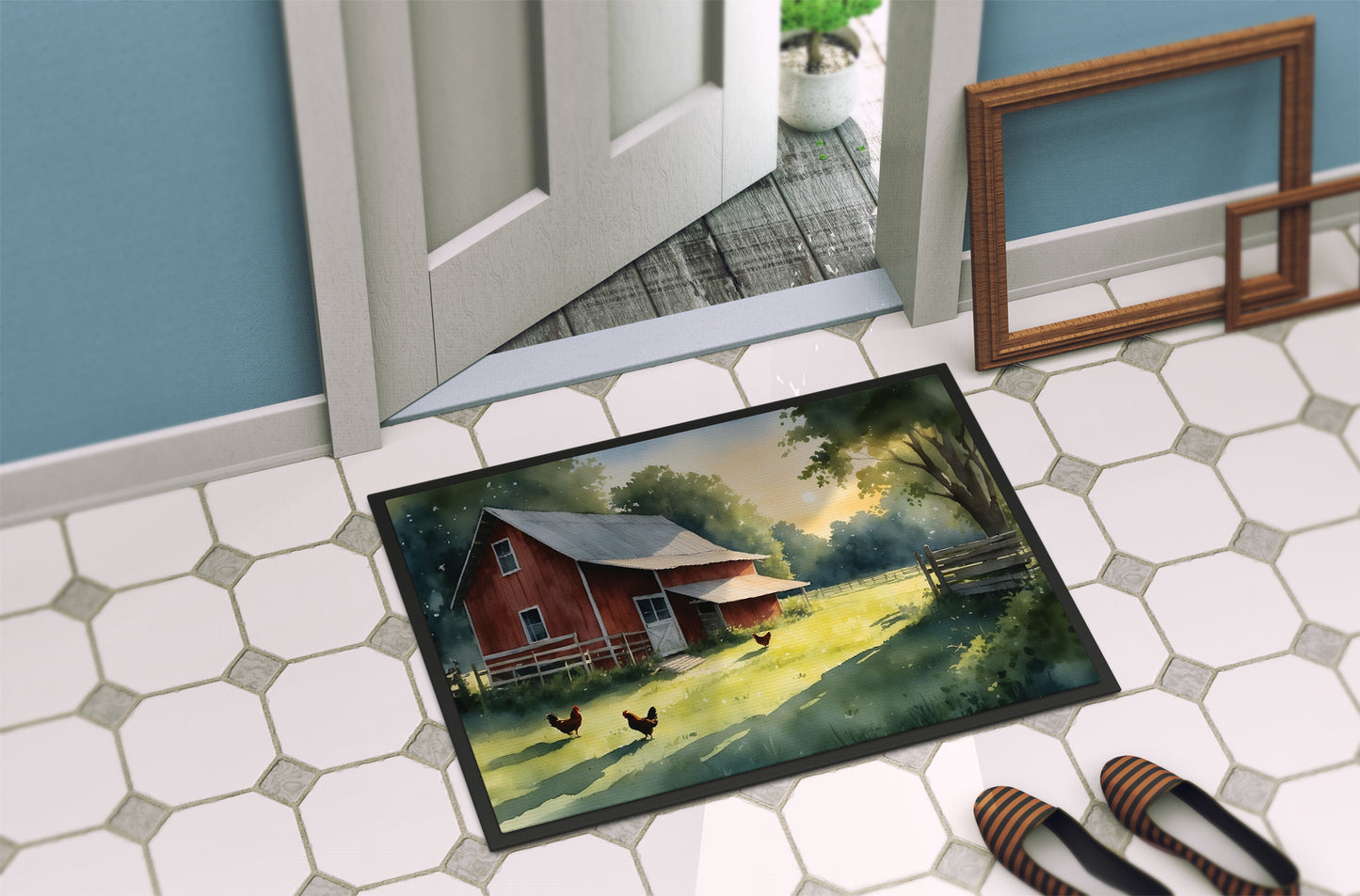 Chicken Coop at Dawn Doormat