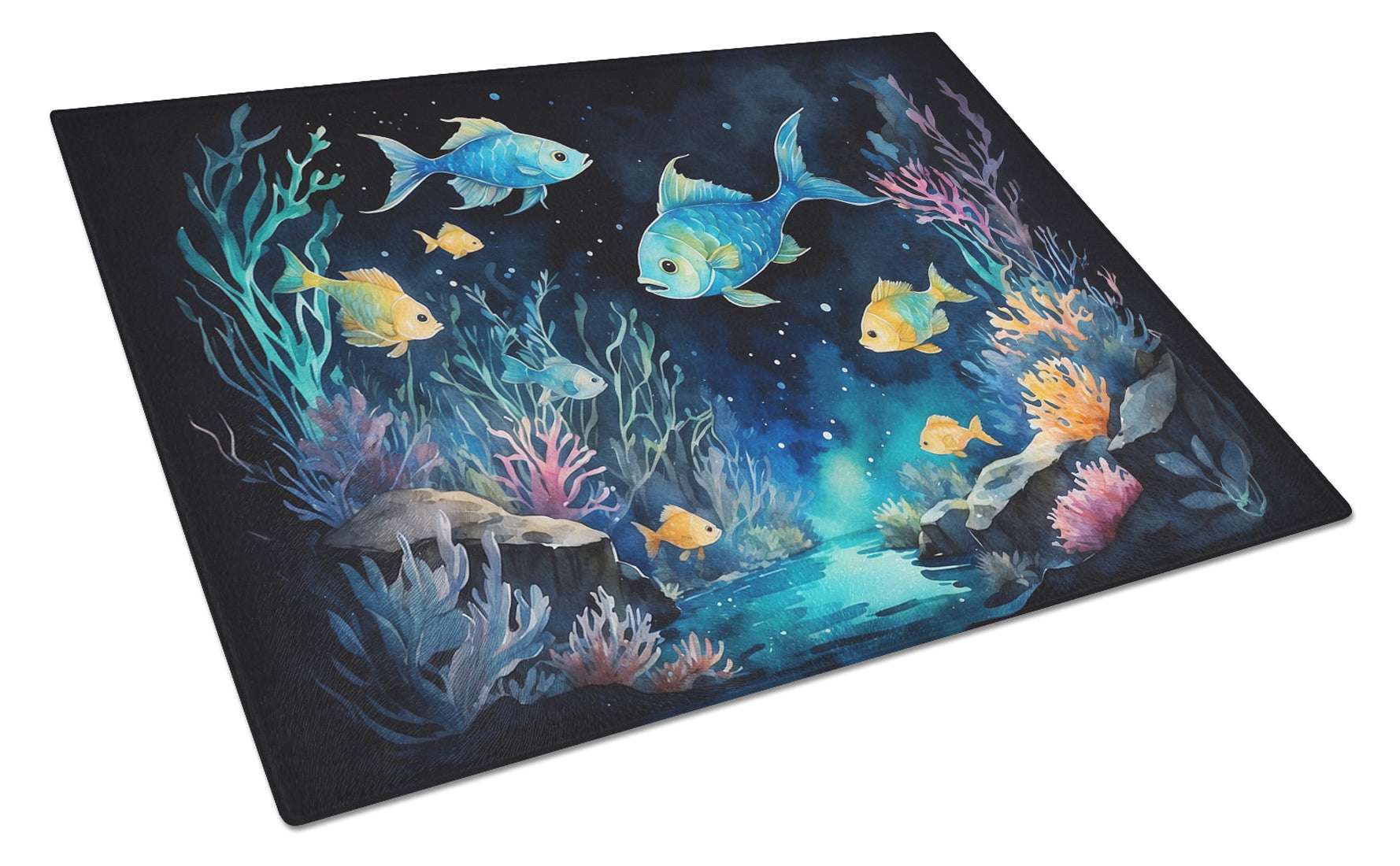 Buy this Bioluminescent Fish Glass Cutting Board