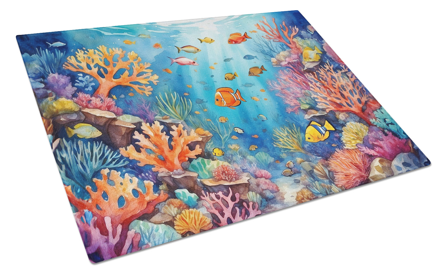 Buy this Coral and Fish Glass Cutting Board