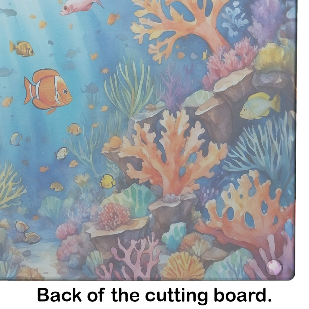 Coral and Fish Glass Cutting Board