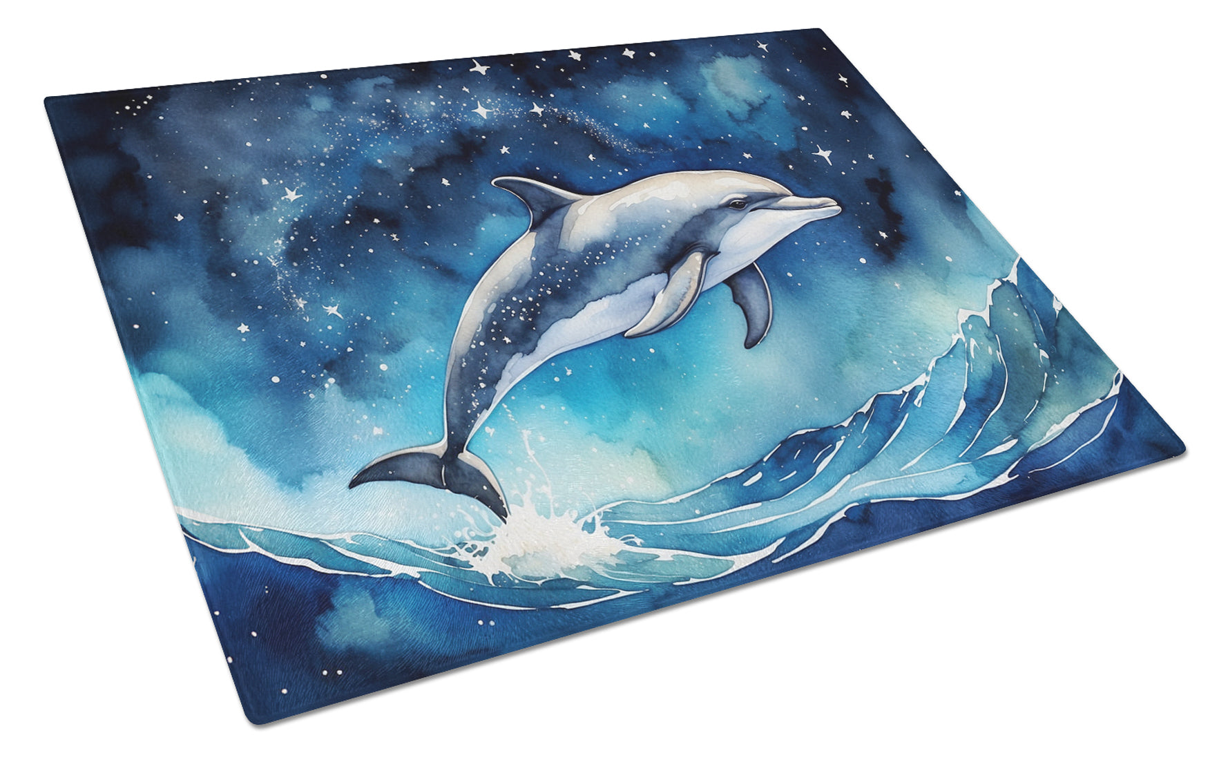 Buy this Dolphin in a Starry Sea Glass Cutting Board