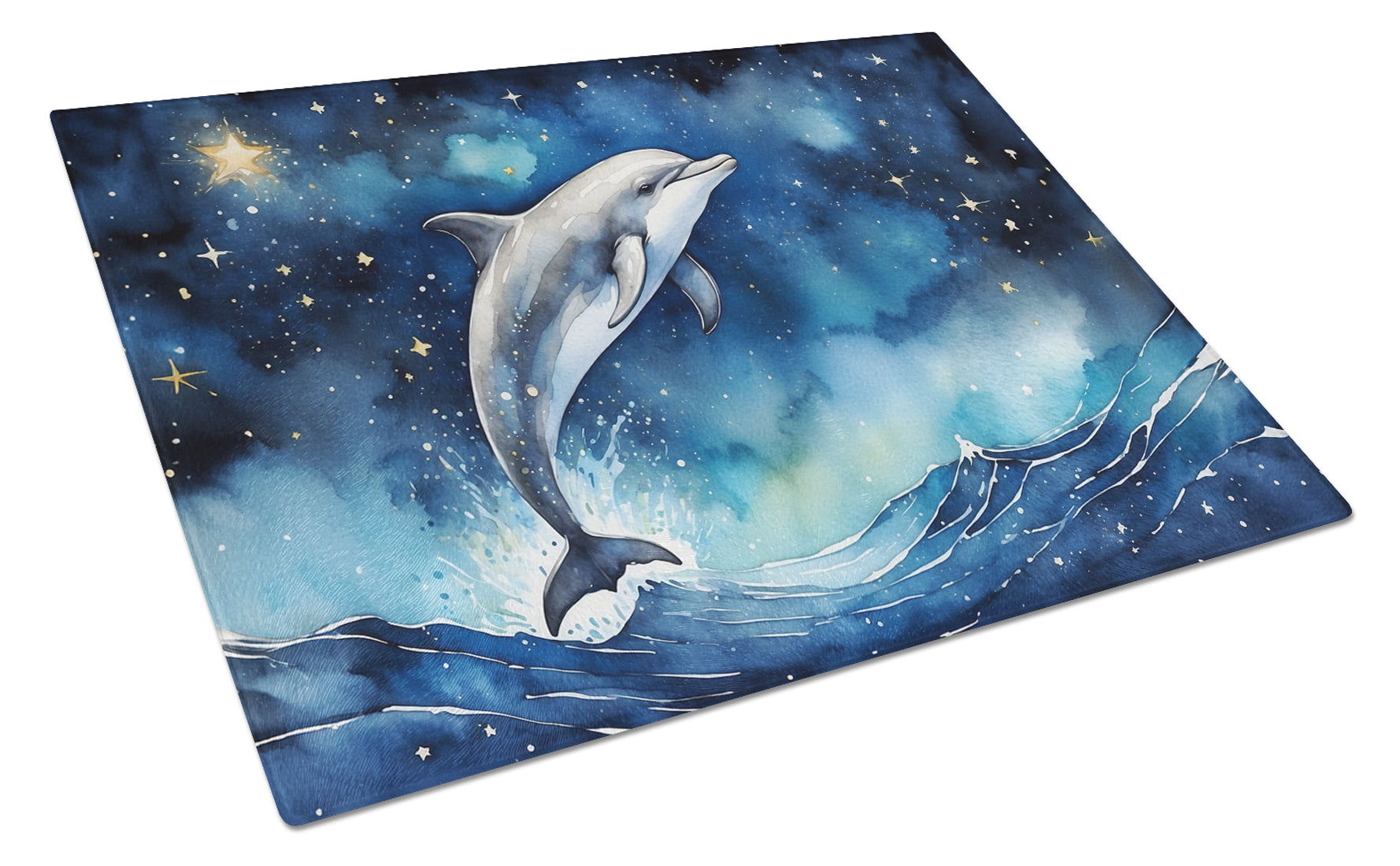 Buy this Dolphin in a Starry Sea Glass Cutting Board