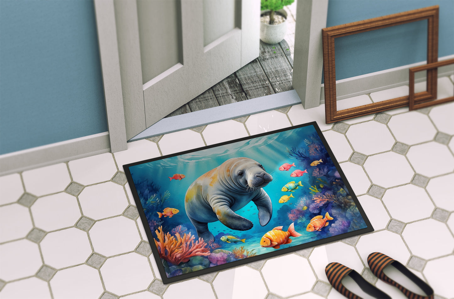 Summer Manatee Doormat