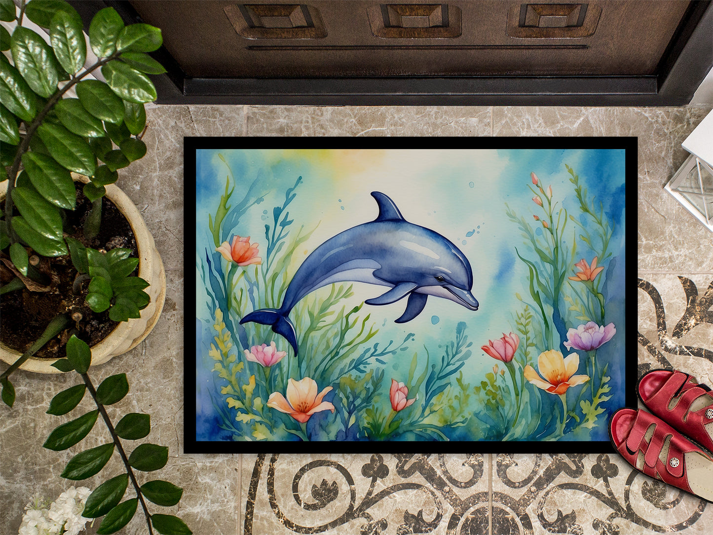 Spring Dolphin Doormat