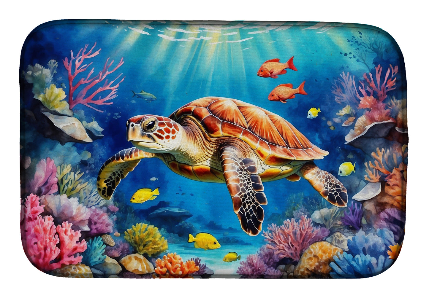 Buy this Turtle and Reefs Dish Drying Mat