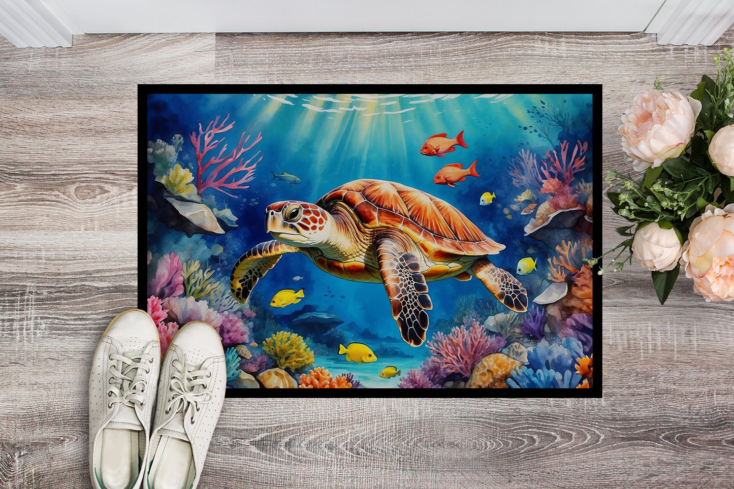 Turtle and Reefs Doormat