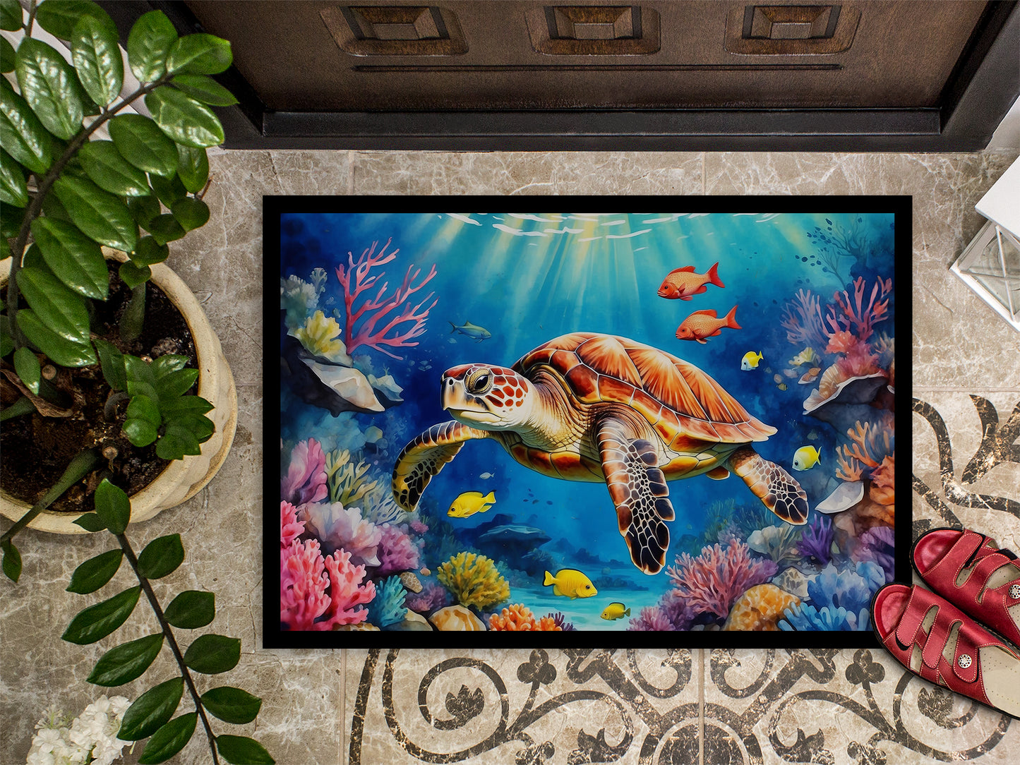 Turtle and Reefs Doormat