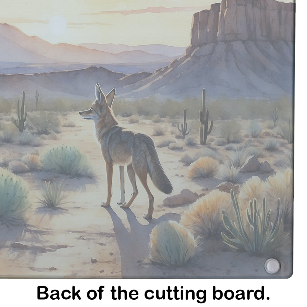 Desert Sunset Coyote Glass Cutting Board