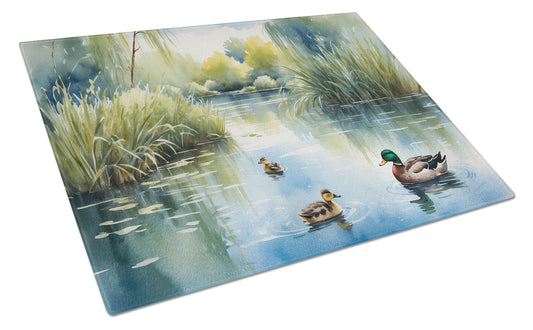 Buy this Ducks by the Pond Glass Cutting Board