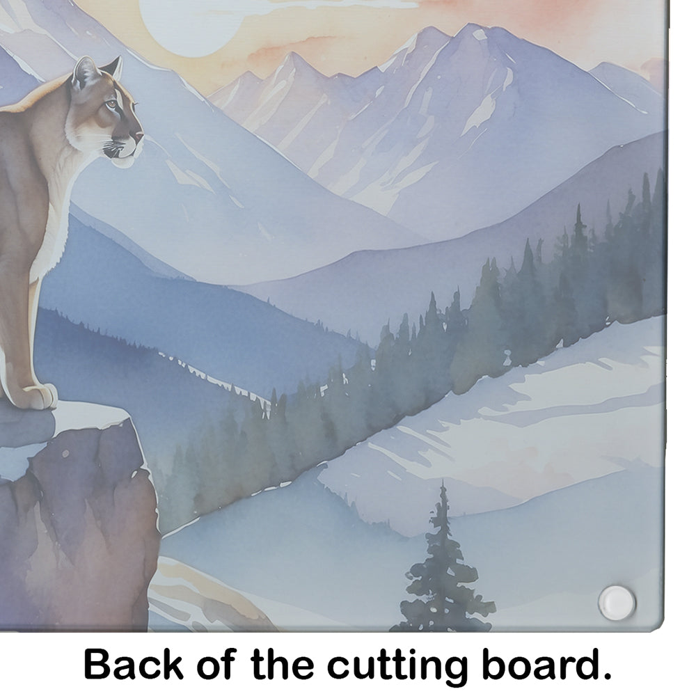 Mountain Majesty Lion Glass Cutting Board