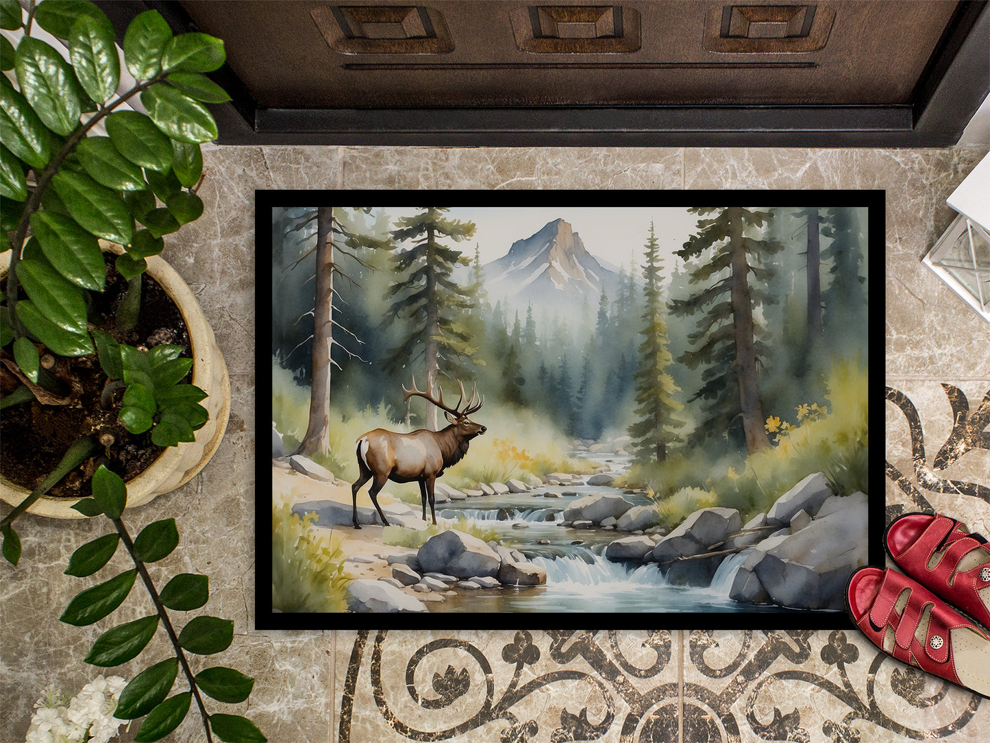 Mountain Stream Elk Doormat