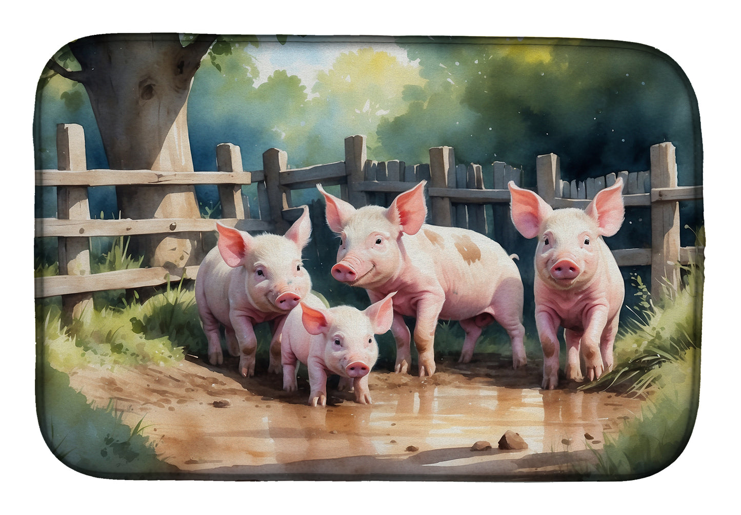 Buy this Piglets in the Mud Dish Drying Mat