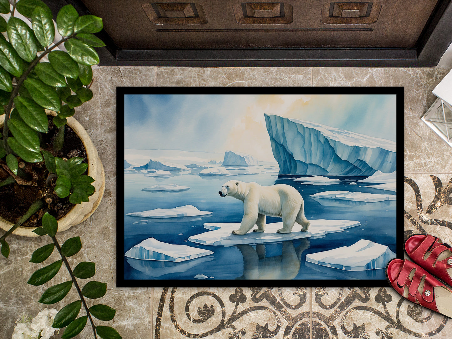 Polar Bear on the Ice Doormat