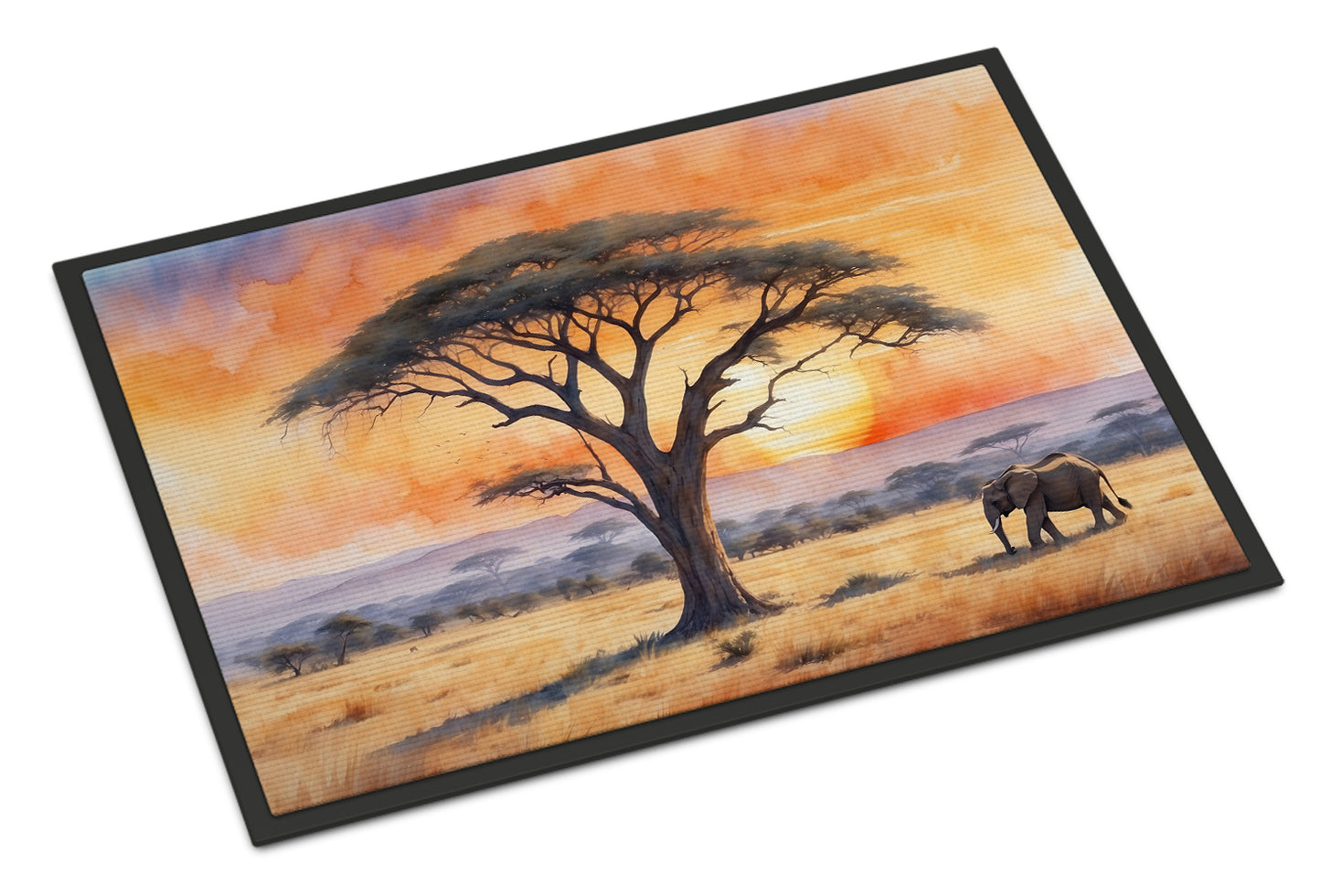 Buy this Elephants Savanna Sunrise Doormat