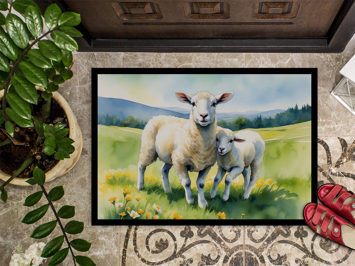 Springtime Lambs Doormat