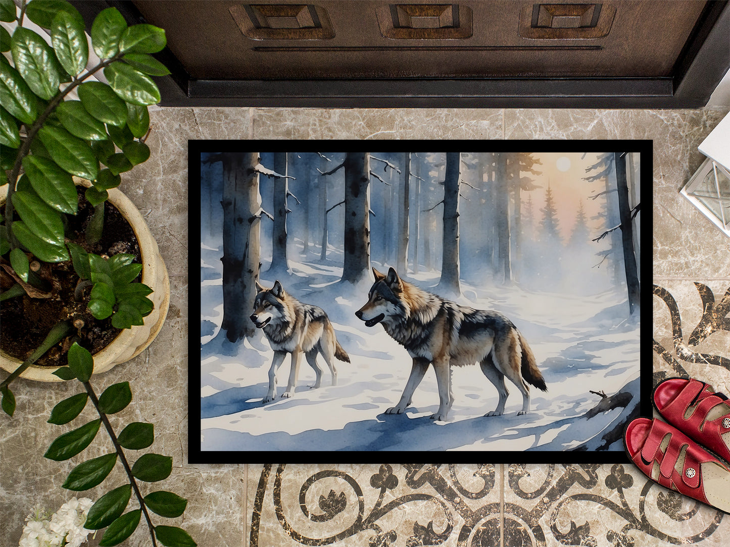 Winter Wolves Doormat