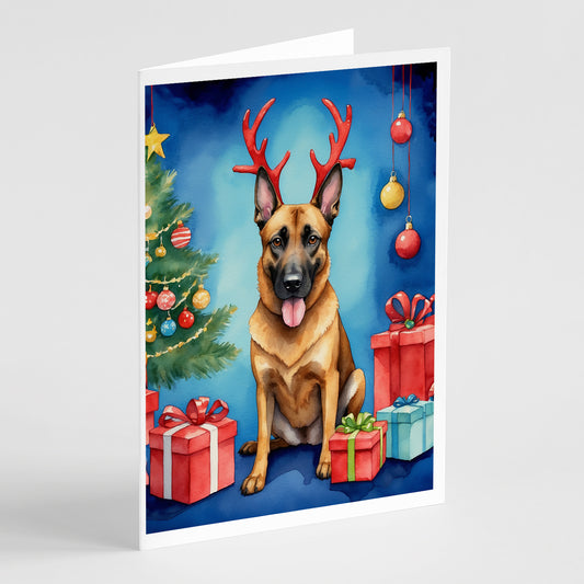 Buy this Belgian Malinois Christmas Reindeer Greeting Cards Pack of 8