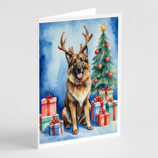 Buy this Belgian Tervuren Christmas Reindeer Greeting Cards Pack of 8