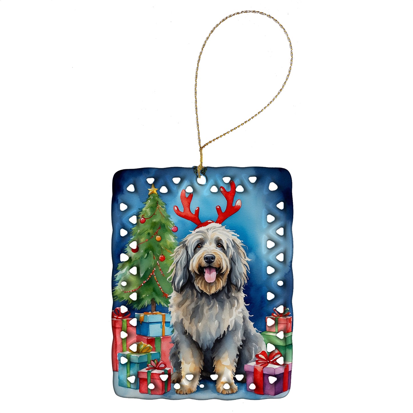 Buy this Bergamasco Christmas Reindeer Porcelain Ornament