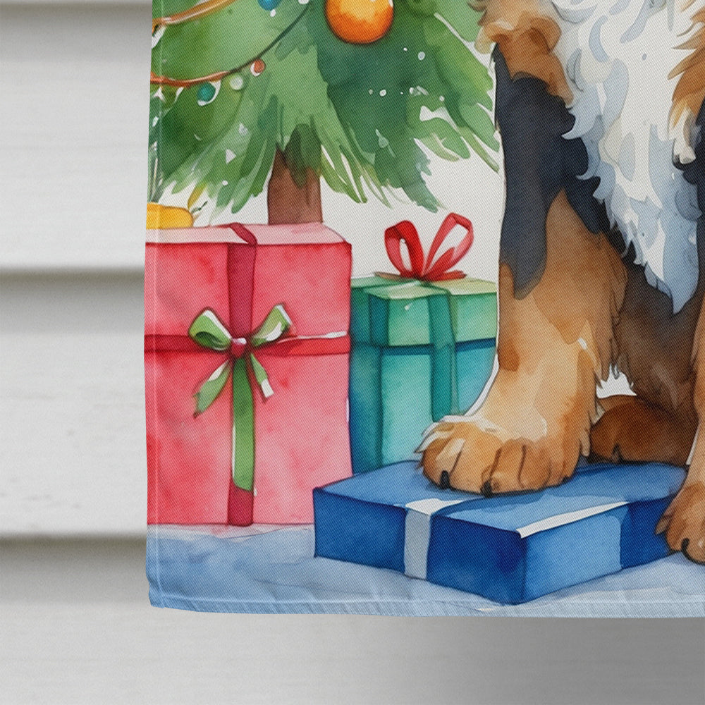 Bernedoodle Christmas Reindeer House Flag